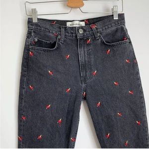 Reformation Julia High Cigarette Straight Jeans Hearts